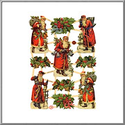 Father Christmas and Holly scrap pictures sheet EF Germany