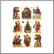 Santa Claus Holiday Vignettes scrap pictures sheet EF Germany