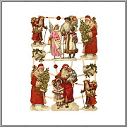 19th Century Santa Figures scrap pictures sheet EF Germany