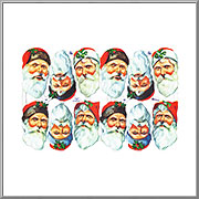 Large British Santa Claus Faces scrap relief sheet MLP Mamelok England