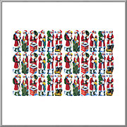 Mini Merry Santa Claus scrap relief sheet MLP Mamelok England